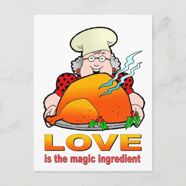 Postal Diseño De Cocina Retro.El Amor Es El Ingrediente M (Anverso)