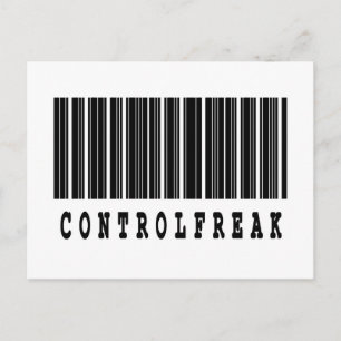Postal diseño de código de barras de controlador obsesivo