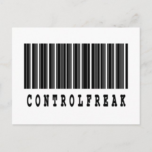 Postal diseño de código de barras de controlador obsesivo (Anverso)