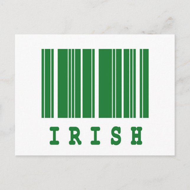 Postal diseño de código de barras irish (Anverso)