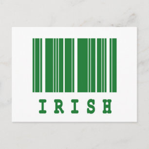 Postal diseño de código de barras irlandés