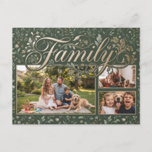 Postal Diseño de Collage de Fotos Familiares con Patrón B