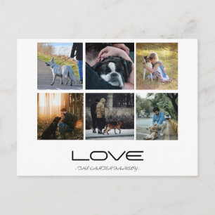 Postal Diseño de Collage de Retrato de Familia Perro Amor