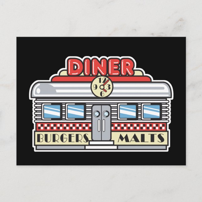 Postal diseño de comedor retro (Anverso)