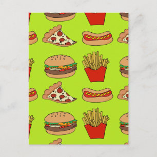 Postal Diseño de comida basura