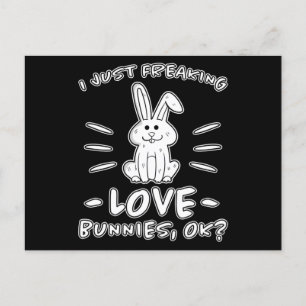 Postal Diseño de conejitos de amor regalo de conejito lin