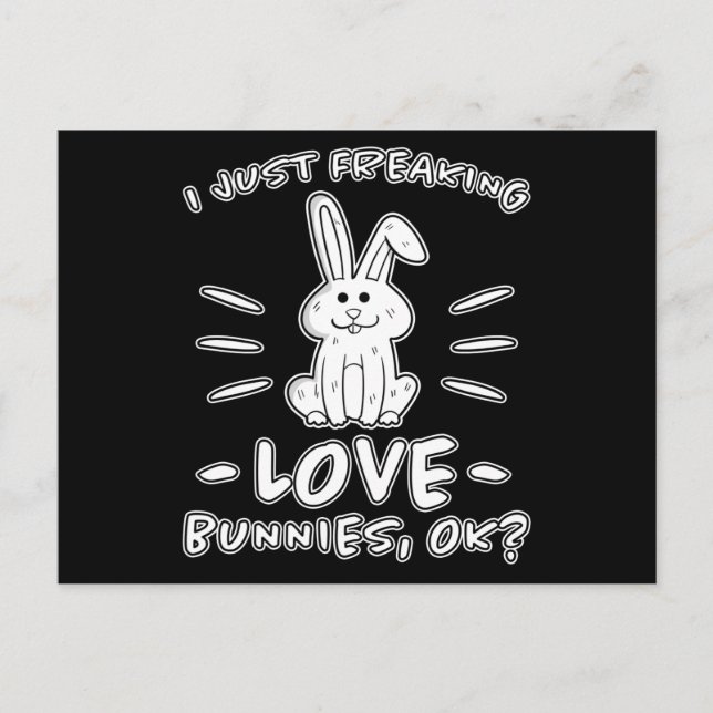 Postal Diseño de conejitos de amor regalo de conejito lin (Anverso)
