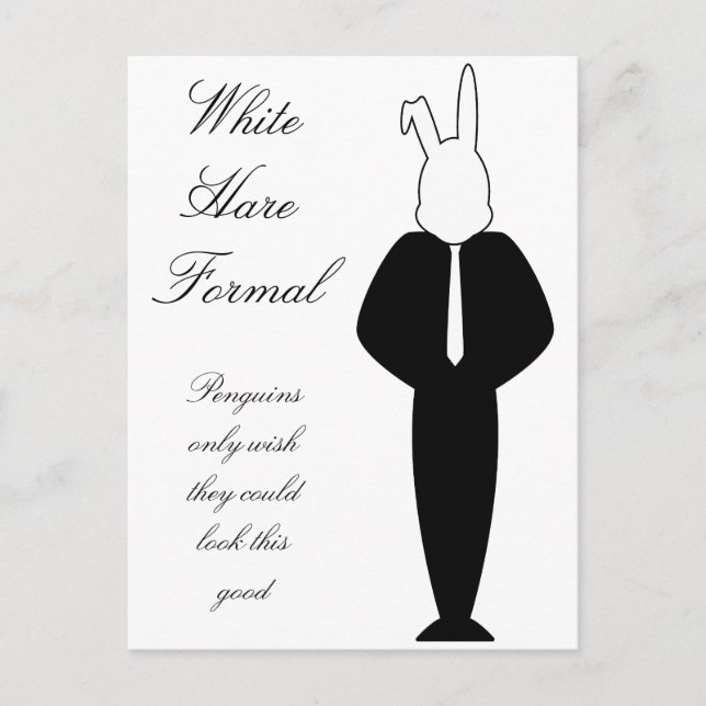 Postal Diseño de conejo blanco (Anverso)