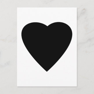 Postal Diseño de corazón de amor en blanco y negro.