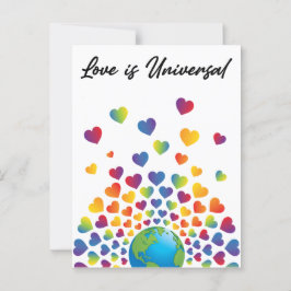 Postal Diseño de corazón de arcoíris colorido minimalista