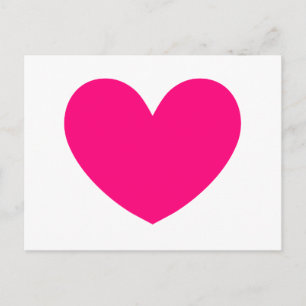 Postal Diseño de corazón rosado caliente A01