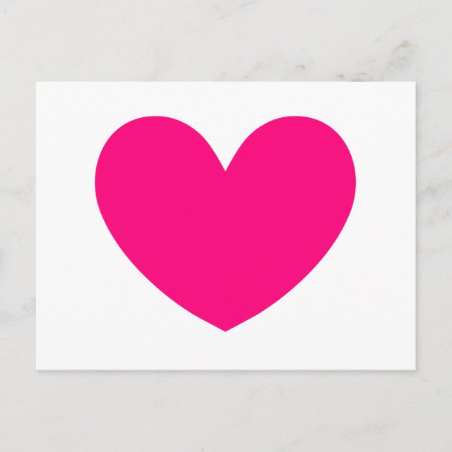 Postal Diseño de corazón rosado caliente A01 (Anverso)