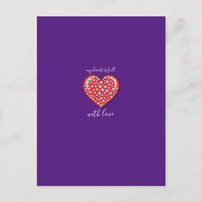 Postal Diseño de corazón simple y elegante editable (Anverso)