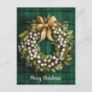 Postal Diseño de corona de Navidad elegante y festivo