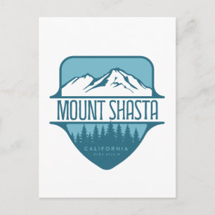 Postal Diseño de cresta de la montaña Mount Shasta Califo