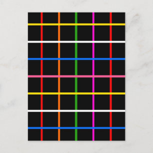 Postal Diseño de Cuadro de Ventana Colorido con Fondo Neg