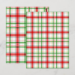 Postal Diseño de Cuadros Escoceses de Franela de Navidad 