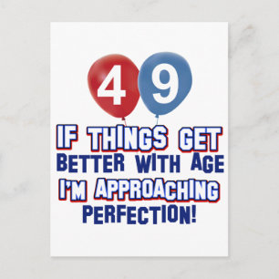 Postal Diseño de cumpleaños a 49 años