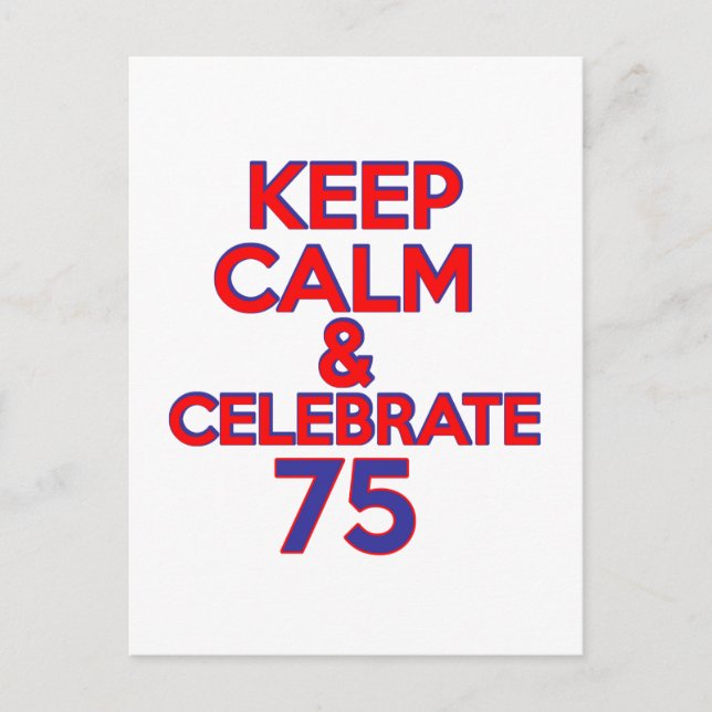 Postal Diseño de cumpleaños de 75 años (Anverso)