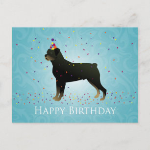 Postal Diseño de cumpleaños de Rottweiler