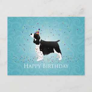 Postal Diseño de cumpleaños español de English Springer.