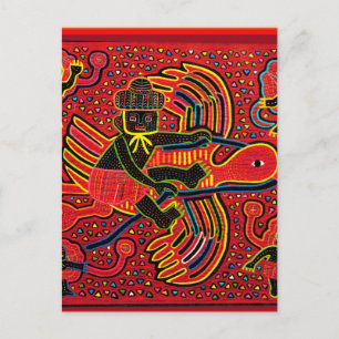 Postal Diseño de Cuna Indio Cigüeña Trayendo Bebé