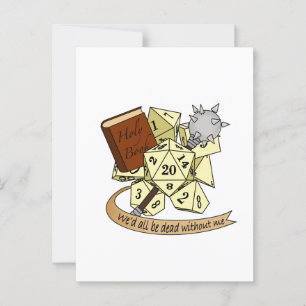 Postal Diseño de dados de clérigo