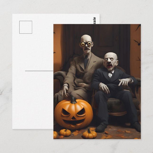 Postal Diseño de decoración de Halloween (Anverso / Reverso)
