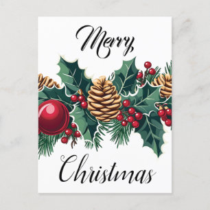 Postal Diseño de decoración elegante para Navidades
