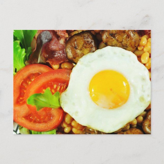 Postal diseño de desayuno inglés (Anverso)