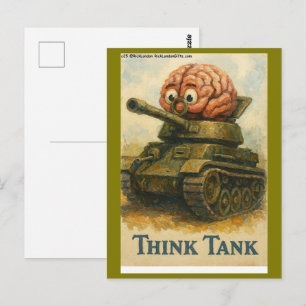 Postal Diseño de Dibujos Animados del Tanque de Pensamien