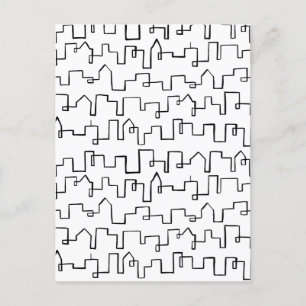 Postal Diseño de diseño de diseño de paisajes urbanos mod
