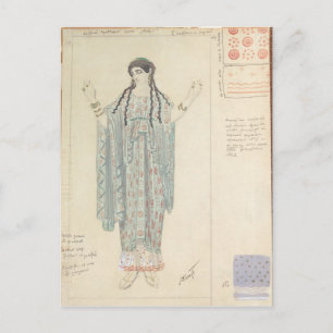Postal Diseño de disfraces de dama en espera para Hippoly