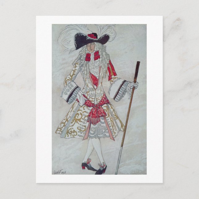 Postal Diseño de disfraces para el Príncipe Charming en l (Anverso)