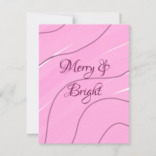 Postal Diseño de doodle de color rosa brillante y moro en