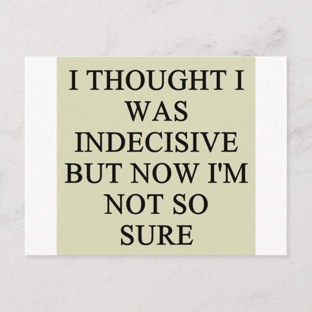 Postal diseño de duda de indecisión (Anverso)