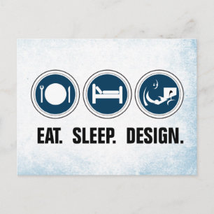 Postal Diseño de Eat Sleep