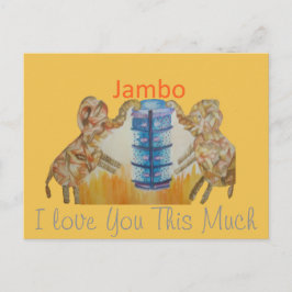 Postal Diseño de Elefantes Jumbo Jumbo para Niños Bebés