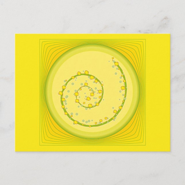Postal Diseño de espiral amarilla (Anverso)