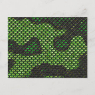 Postal Diseño de estilo de camo de piel de serpiente verd