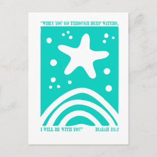 Postal Diseño de Estrella de Mar Cristiana Cuando Pasas p