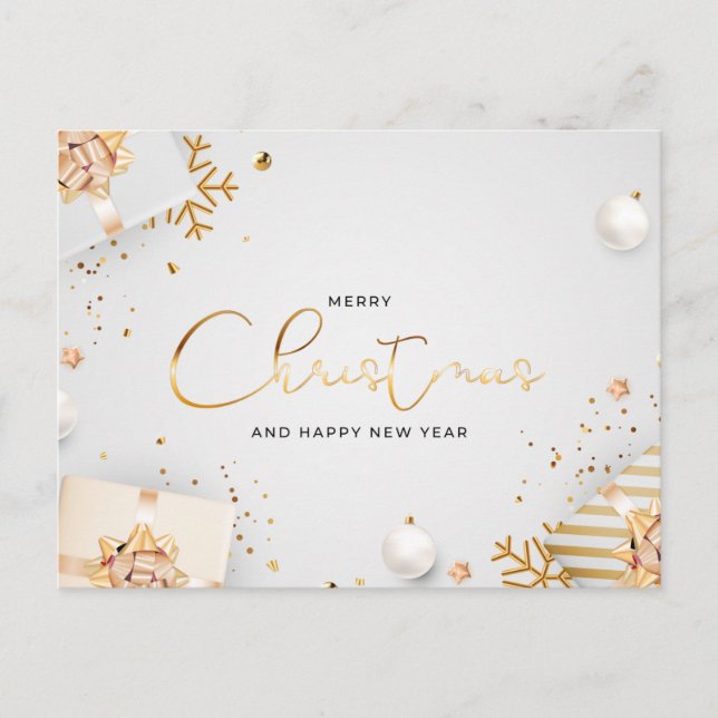 Postal Diseño de Feliz Navidad y Feliz Año Nuevo (Anverso)