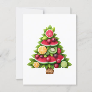 Postal Diseño de feriado saludable en árbol de navidad de