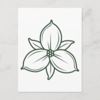 diseño de flor trillium lineal elegante