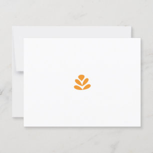 Postal Diseño de flores estilizadas naranjas en un traser