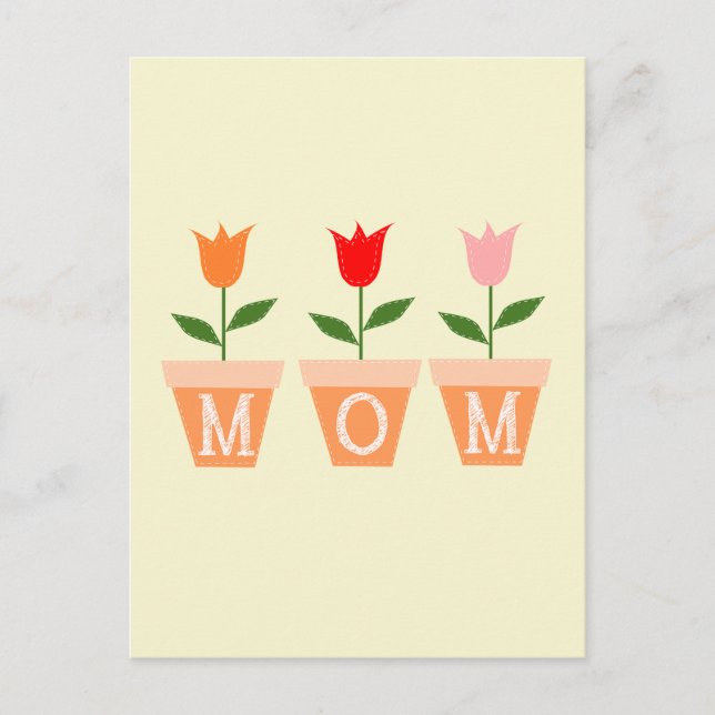 Postal Diseño de flores para mamá (Anverso)
