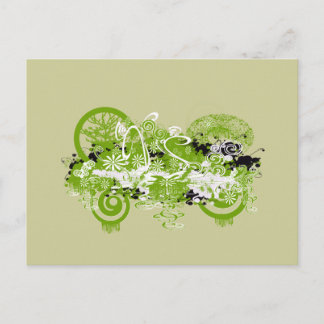 Postal Diseño de Flores Raras