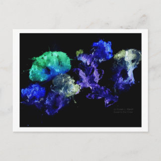 Postal Diseño de flores rotas, negro brillante