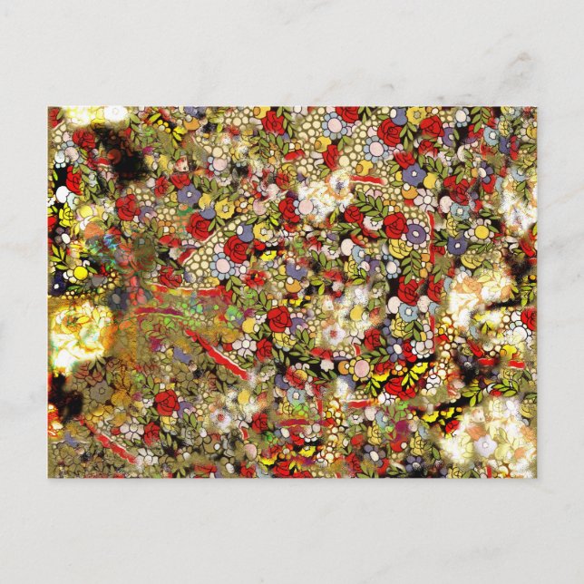 Postal Diseño de fondo de escritorio de graffiti de grano (Anverso)