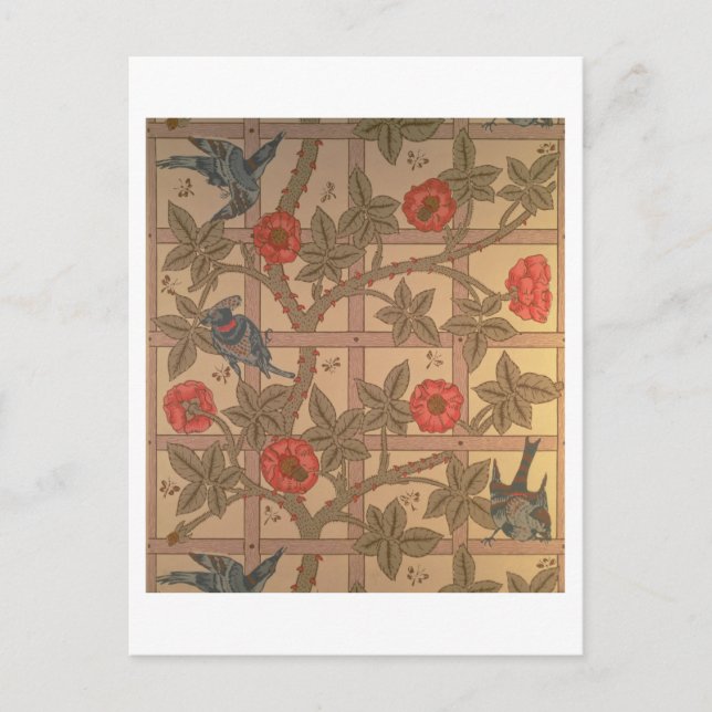 Postal Diseño de fondo de pantalla "Trellis", 1864 (Anverso)